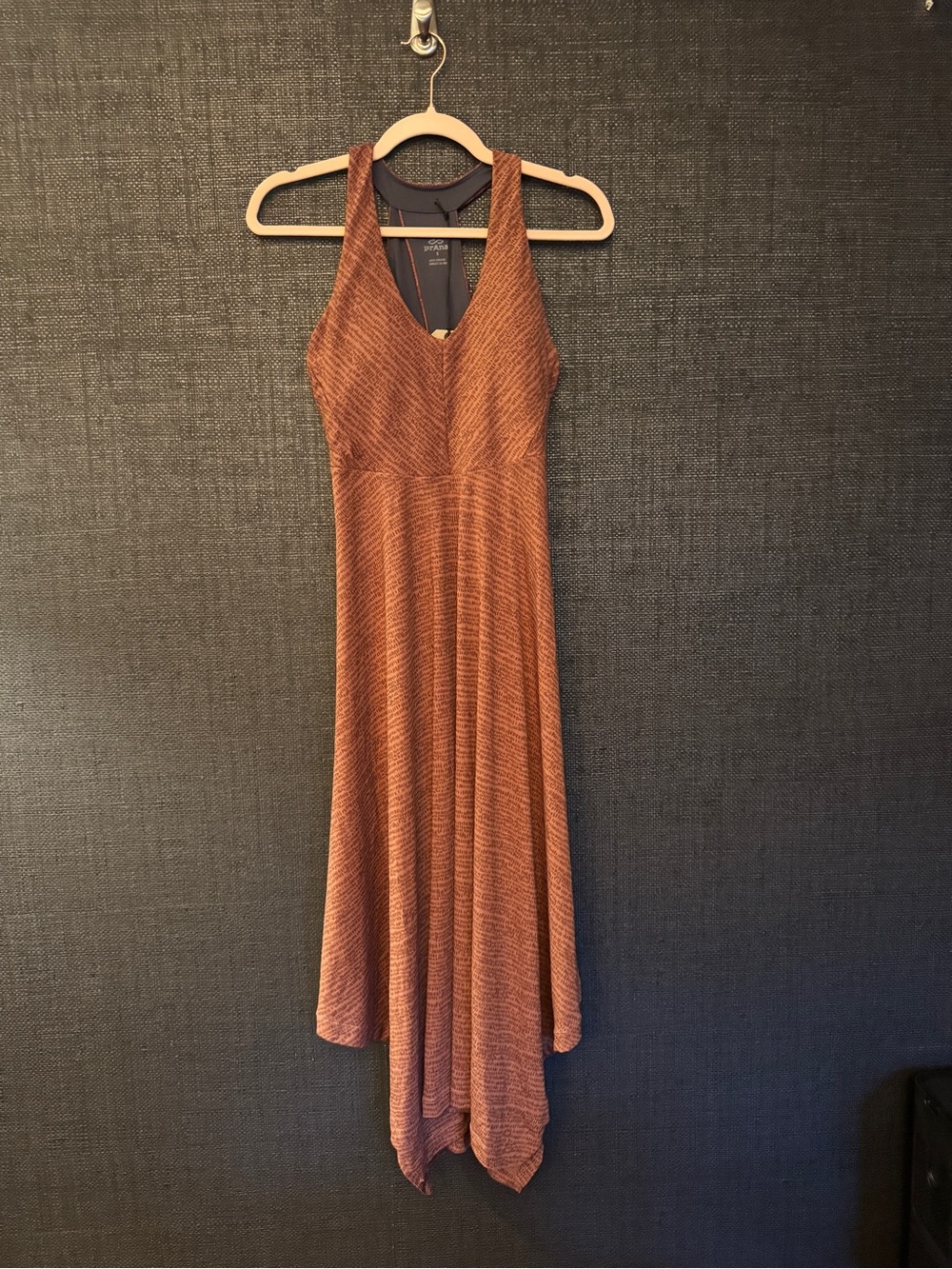 Prana Saxon Dress Terra Pebbles Size Small NWT Rust Brown - Picture 2 of 7